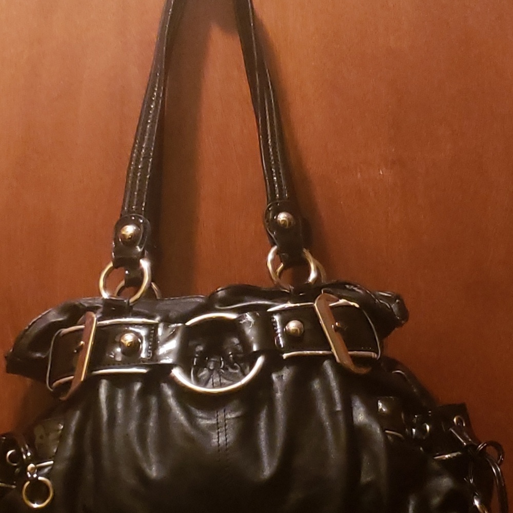 Black and silver purse